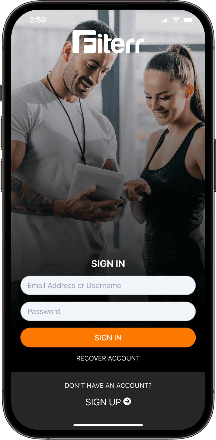 Fiterr app on iPhone